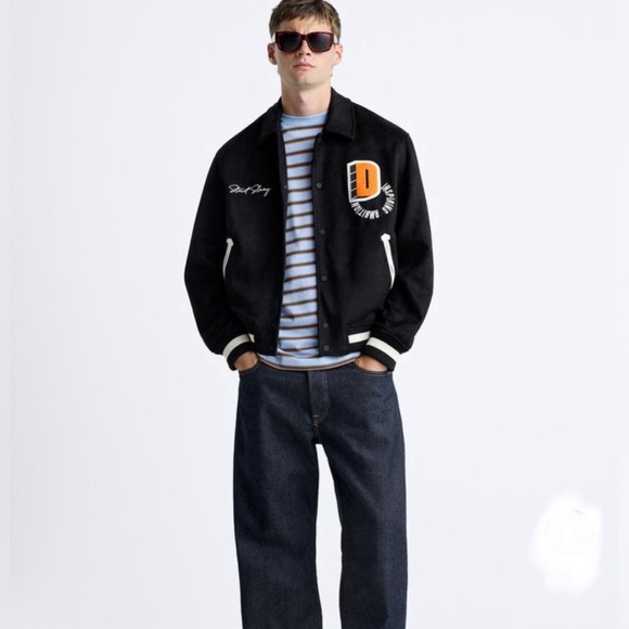 Men’s Zara Faux Suede Embroidered Jacket - Picture 3 of 13